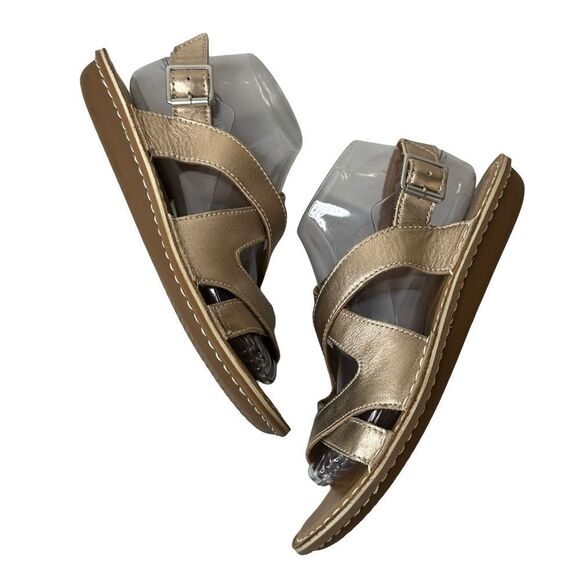 CLARKS Artisan Tustin Spears Metallic Leather Comfy Strappy Sandals Size 8.5 - Picture 9 of 17